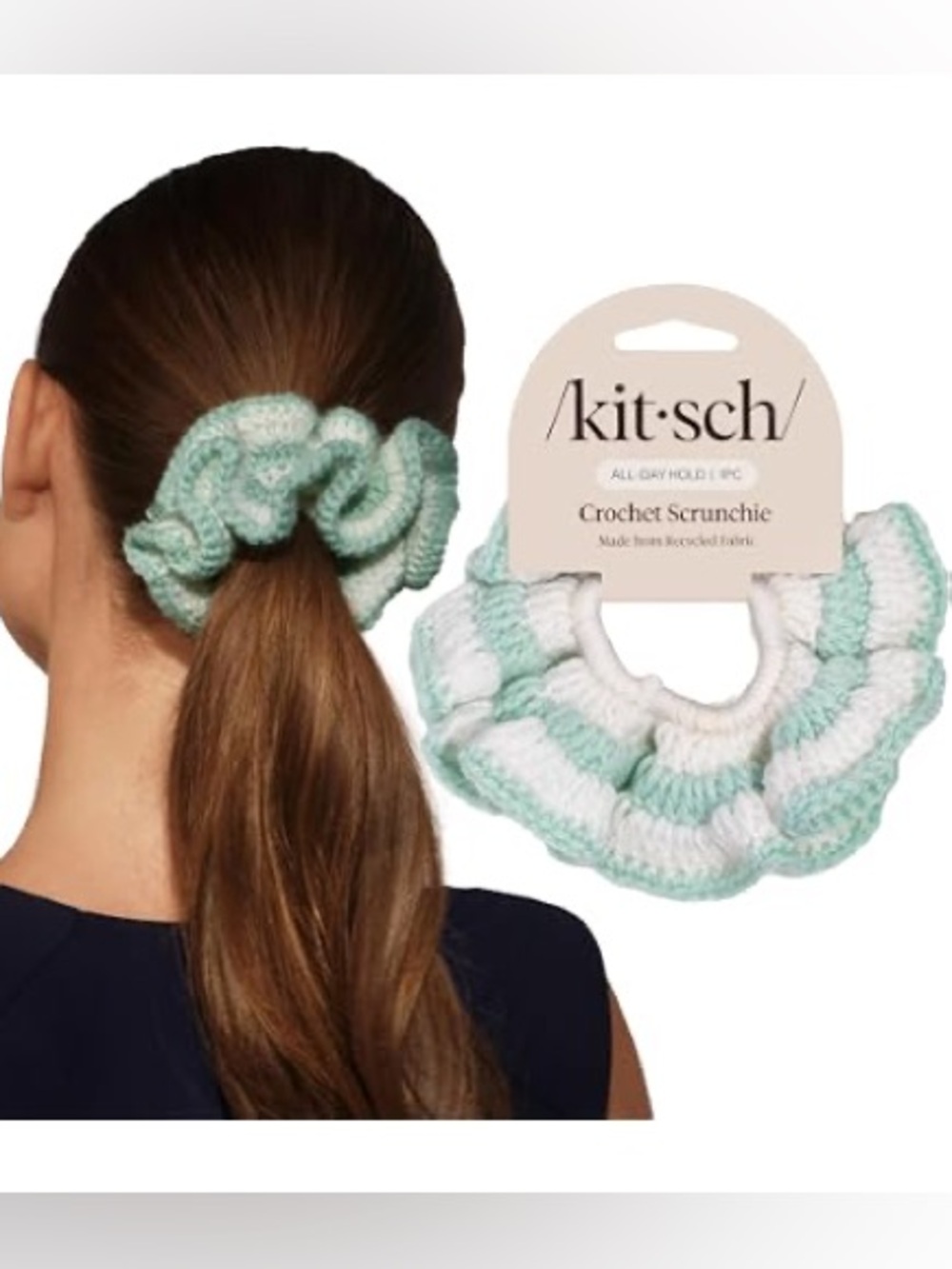 New Limited Edition Kitsch Crochet Scrunchie - Seafoam Blue